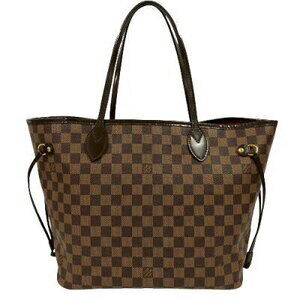 Louis Vuitton Neverfull Damier Ebene Brown Red Shoulder Bag B